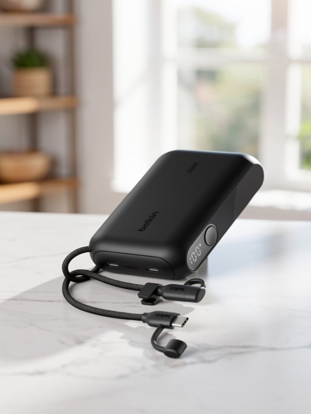 Belkin Slim 10,000mAh USB-C Portable Charger Power Bank - Black